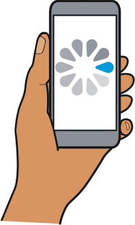 Ordering Phone graphic of someone ordering a blood test on a smart phone