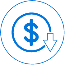 reduced spending icon